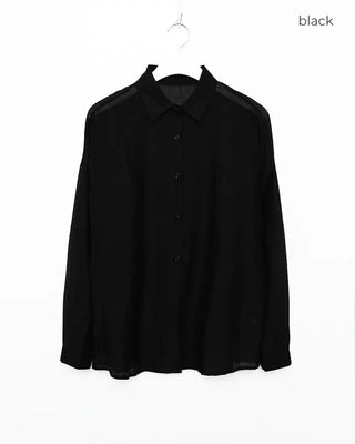 Wrinkle Sheer Loose Long Shirt