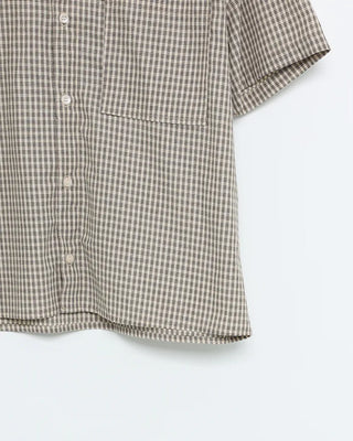 Checked crop-fit short-sleeve shirt