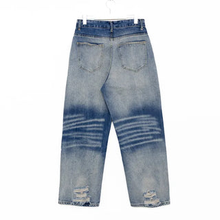 (Unisex) Washed Wide Denim Pants