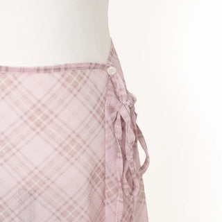 Checked layered skirt
