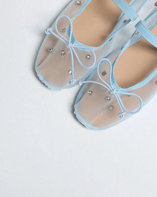 Polka dot mesh Mary Jane shoes