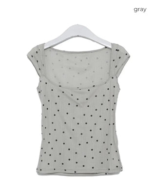 Dot Cap Sleeve Top