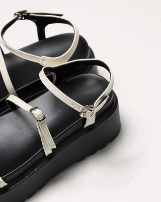 Platform sandals with belts
