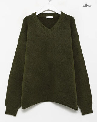 Wool V-neck knit