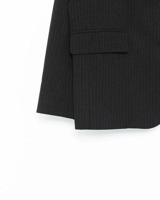 Pinstripe tailored collar single jacket