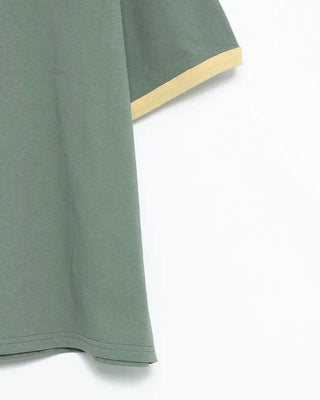 Simple two-tone ringer half T-shirt
