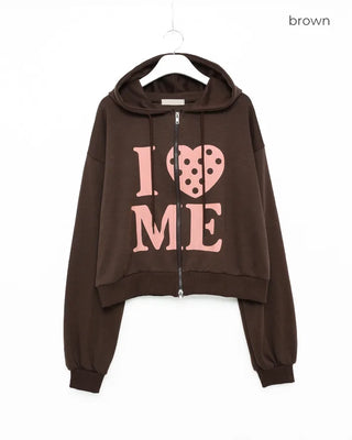 Lettering Heart Dot Point Hoodie