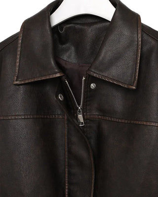 Cargo faux leather jacket