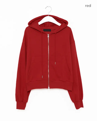 Daily Cropped Hooded Zip-Up