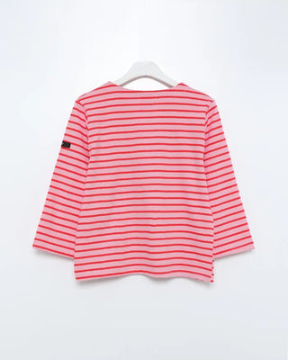 Striped round neck long-sleeved T-shirt