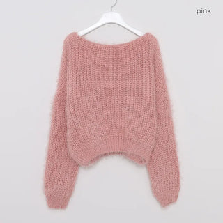 Fluffy Boat Neck Knit