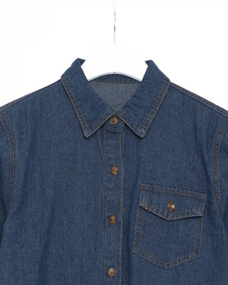 Denim short-sleeved shirt