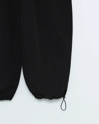 Embroidered Logo Wide Nylon Pants