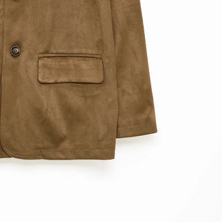 Loose-fit suede jacket