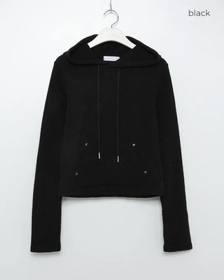 Slim-fit knit hoodie