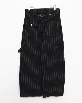 (Unisex) Hammer Loop Pinstripe Black Denim Pants