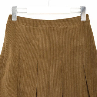 Corduroy pleated mini skirt