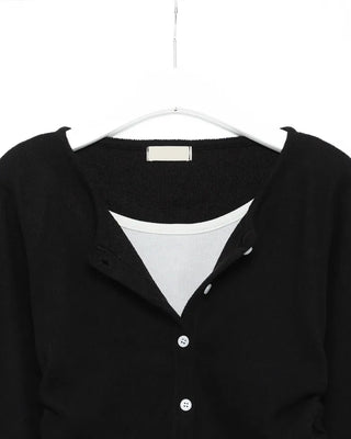Long-sleeved layered cardigan