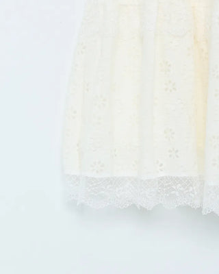 Flower punched long skirt