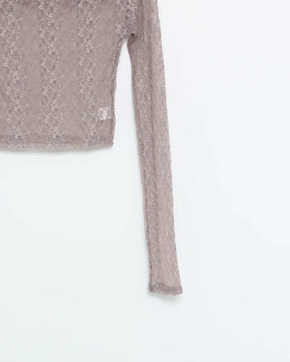Lace sheer off-shoulder
