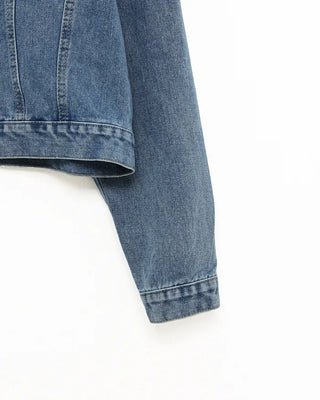 Big Collar Cropped Denim Jacket