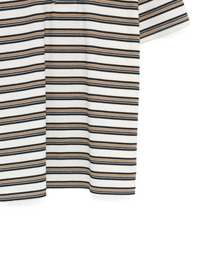 Multi-stripe Henley neck T-shirt