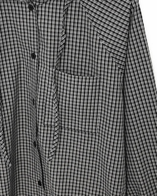 Checked hooded parka