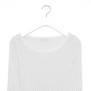 Bateau Neck Pindot Ribbed Long Cut and Sew