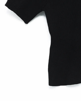 Shirt-layered short-sleeved cardigan