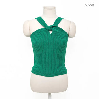 Neck Point Knit Top