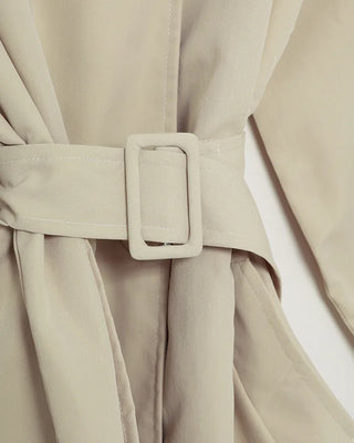Double-breasted half trench coat