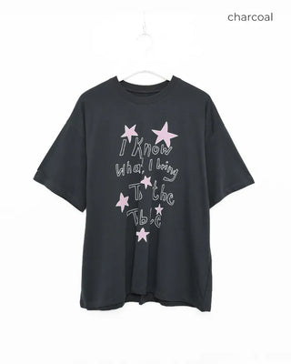 Handwritten Star Lettering Over Half T-Shirt
