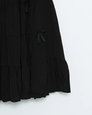 Ribbon detail can-can long skirt