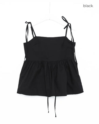 Shoulder ribbon camisole blouse