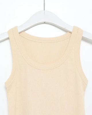 U-neck cropped ribbed tank top