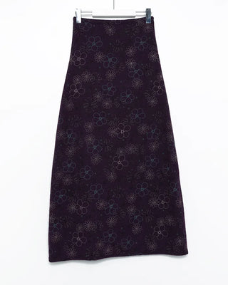 Flower Stitch Fleece Maxi Skirt