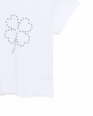 I Clover Stud Semi-Cropped Half T-Shirt