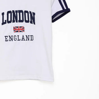 LONDON logo color-block striped T-shirt