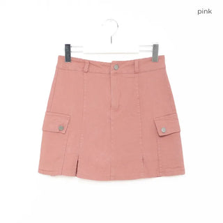 Colored cargo skirt