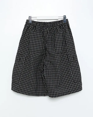(Unisex) Check Seersucker Half Cargo Pants