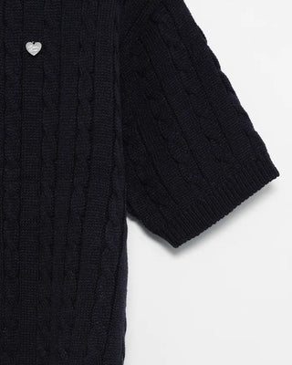 Heart Charm Cable Knit