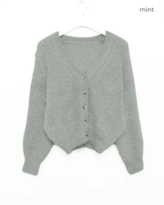 Angora V-neck cardigan
