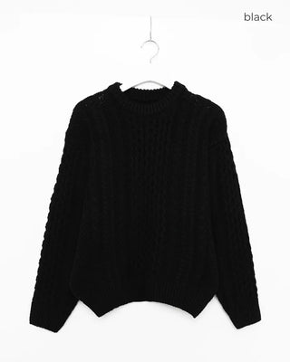 Wool color cable knit