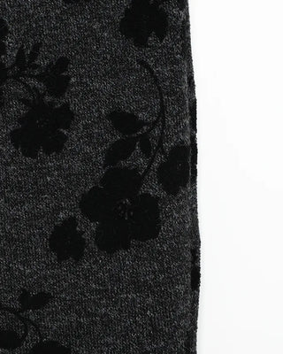 Flower Pattern Slim Fit Knit Bootcut Pants