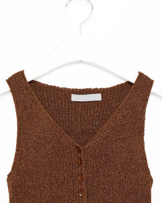 V-neck button-up knit vest