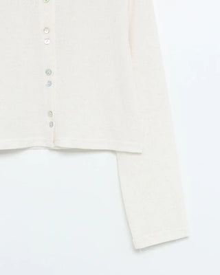 Double-breasted linen cardigan