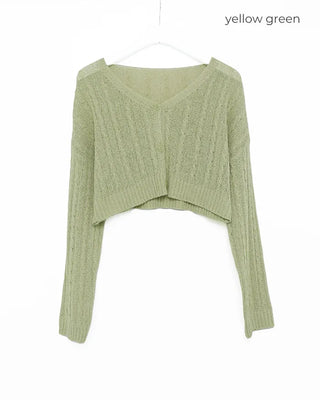 Cable Cropped Cardigan