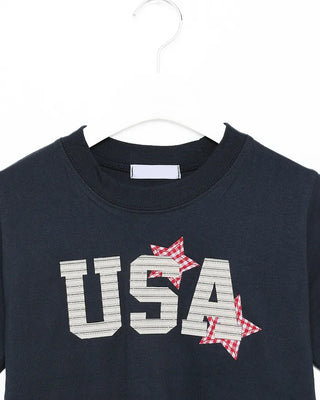 USA Star Patch Half-Sleeve T-Shirt