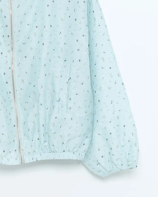String Flower Hooded Windbreaker