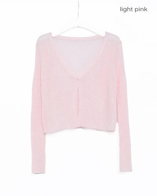 See-through ribbed cardigan
